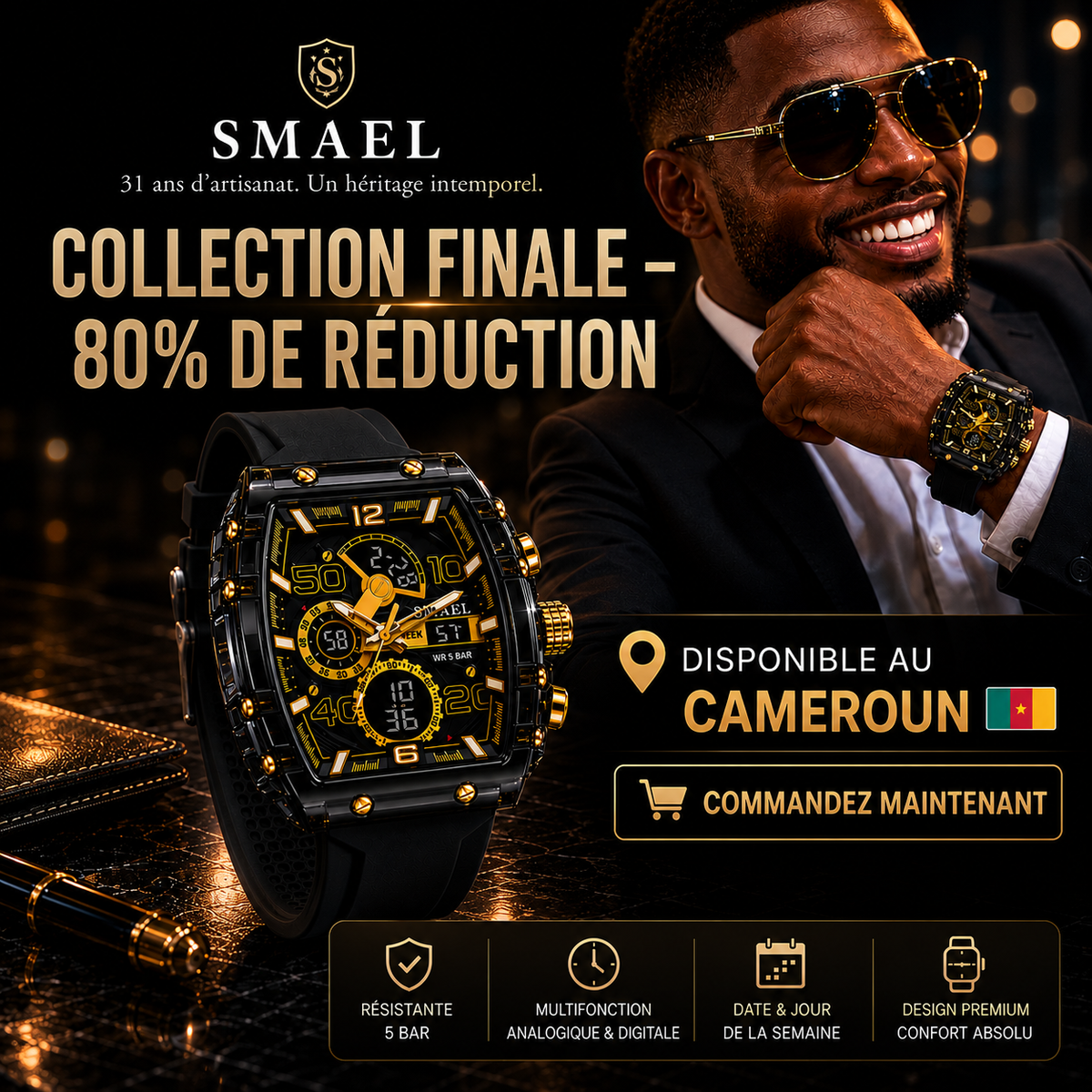 🎁 Promotion Spéciale : Votre SMAEL + Une SKMEI Offerte + Boîte Cadeau Incluse