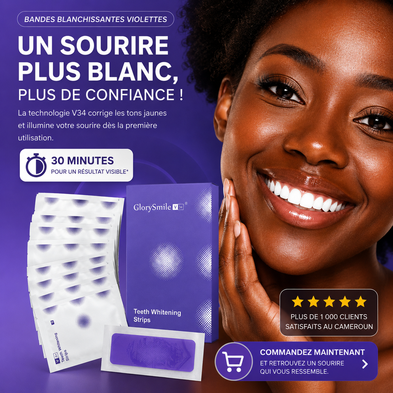 Cure Éclat 14 Jours — Bandes Blanchissantes Violettes Double Action
